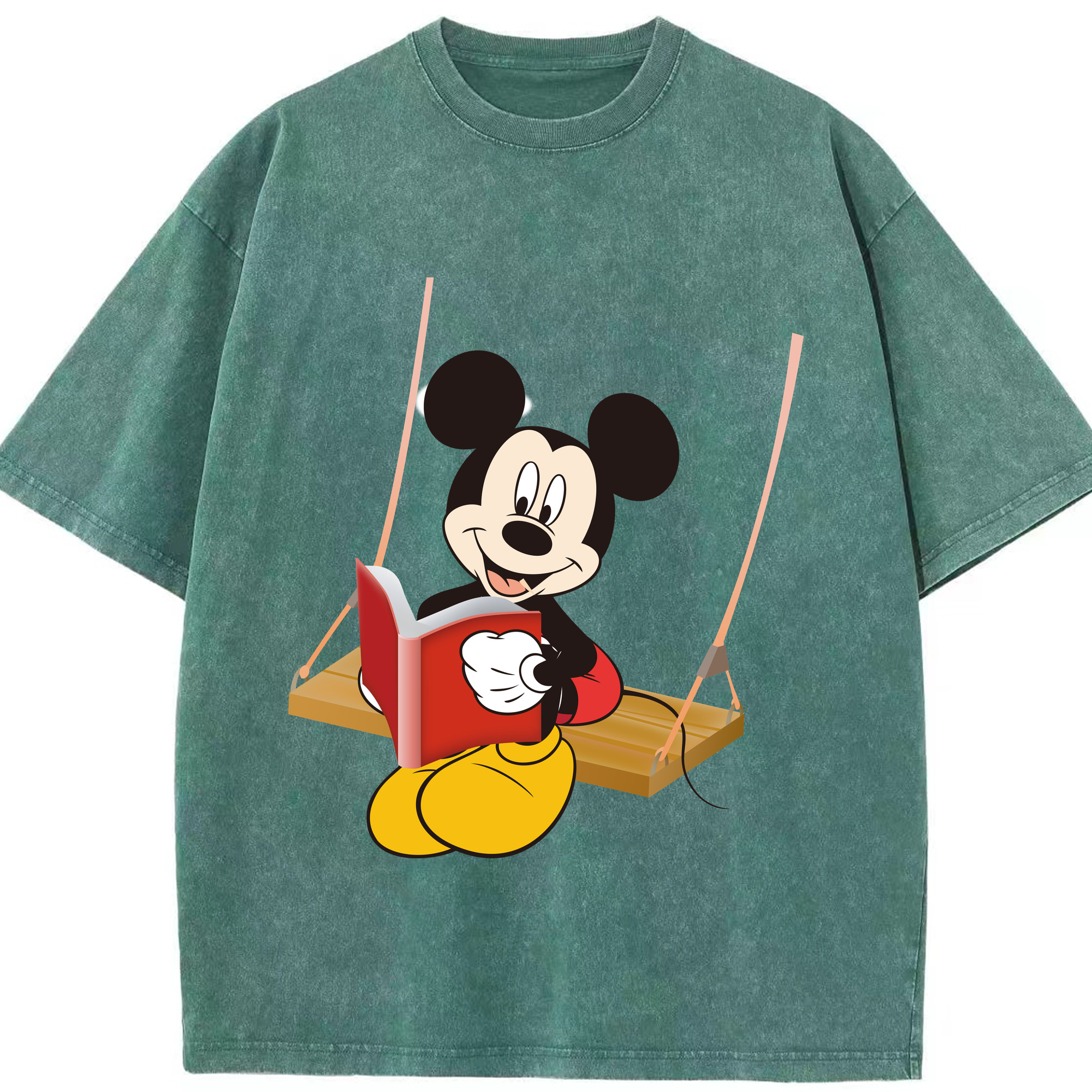 （画像用） ミッキーマウス Mickey Mouse 綿100% ヴィンテージ風 半袖Tシャツ（フロントプリント）